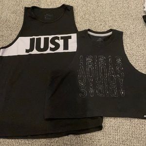 Anime and Adidas workout tank top
